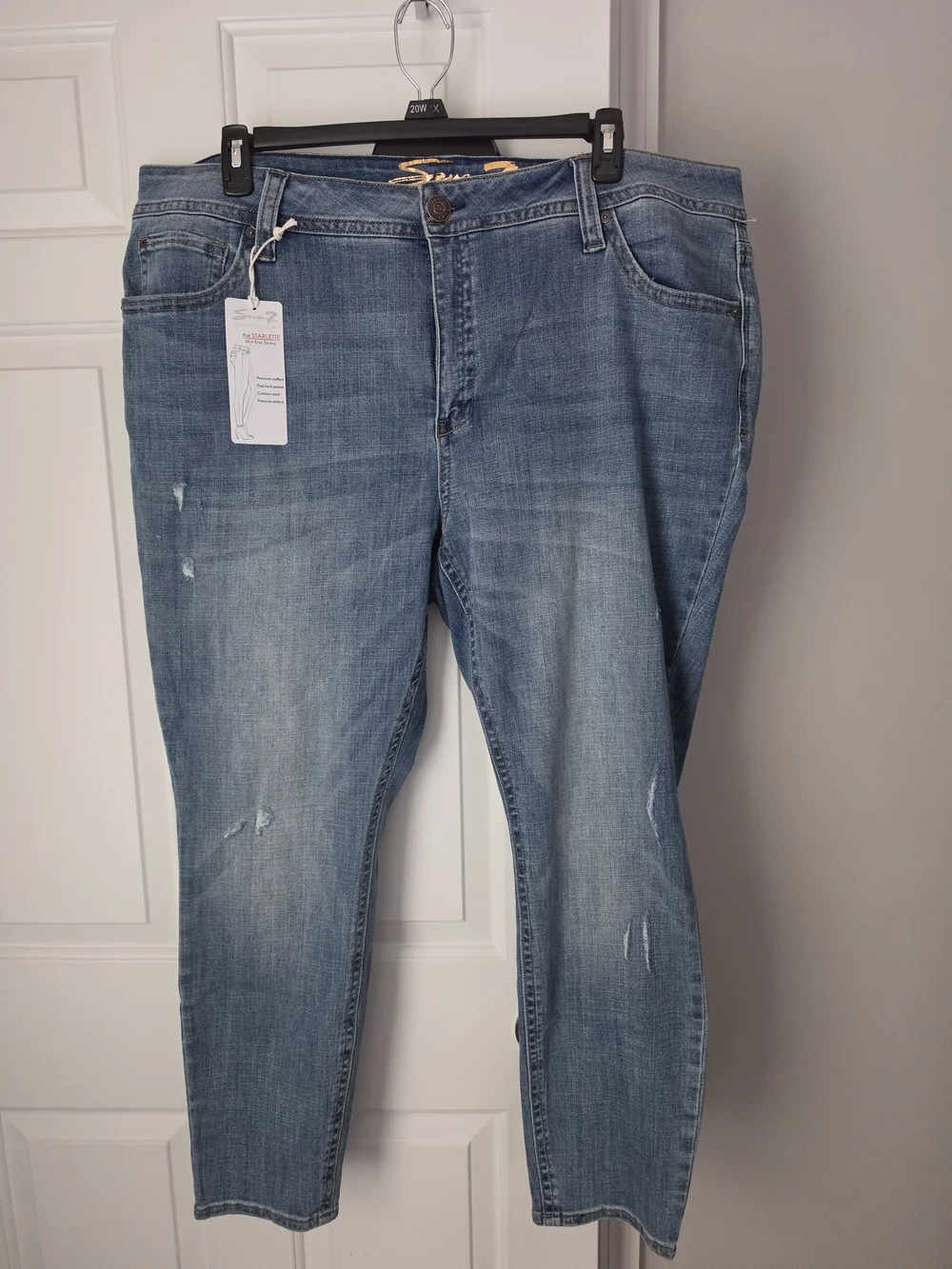 Seven7 Starlette Mid Rose Skinny Jeans NWT 22w